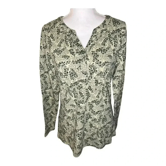 NEW Christopher & Banks Women’s Small Green Ivy Thermal Textured Long Sleeve Top - Picture 1 of 6